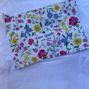 Kate Spade White Floral Cosmetic Bag